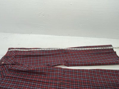 New Vintage Blue And Red Plaid Polyester Pants #5423719 3A-125