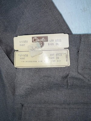 New Vintage Gray Circle S Polyester Pants #8542 3A-113
