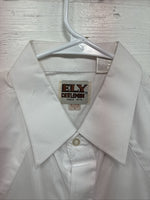 New Men’s ELY Cattleman White Long Sleeve Pearl Snap 16.5 Large X-49