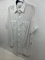 I’m New Men’s H Bar C White Stripe Long Sleeve Pearl Snap 16.5 X 34 Large CC-26
