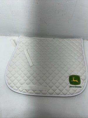 New Professionals Choice White John Deere All Purpose English Saddle Pad PP-10