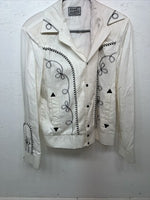 New Women’s White HbarC California Ranchwear Long Sleeve Shirt Medium WW-17