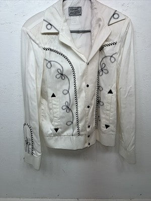 New Women’s White HbarC California Ranchwear Long Sleeve Shirt Medium WW-17