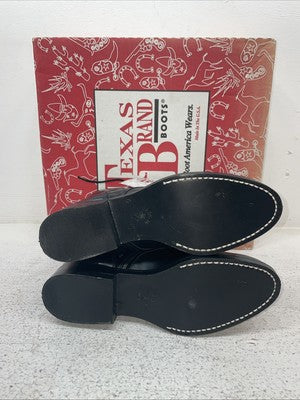New Youth Black Lace Up Texas Brand Cowboy Boots. B 1350 5 D. 2-163