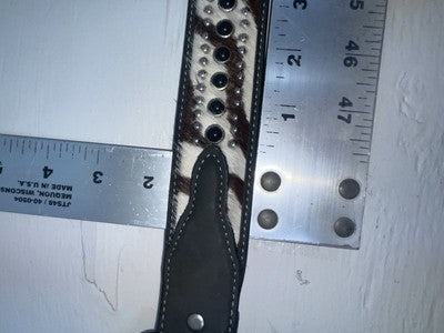 New Cow Print Genuine Leather Nocona Black Stud 46” Belt #N2440501 NN-136