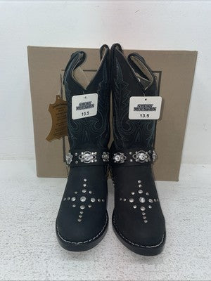 New Kids Black Smoky Mountain Cowboy Boots. 3283 C 13.5 13 1/2. 23-88