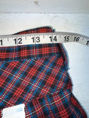 New Vintage Blue And Red Plaid Polyester Pants #5423719 3A-125