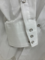 I’m New Men’s H Bar C White Stripe Long Sleeve Pearl Snap 16.5 X 34 Large CC-26