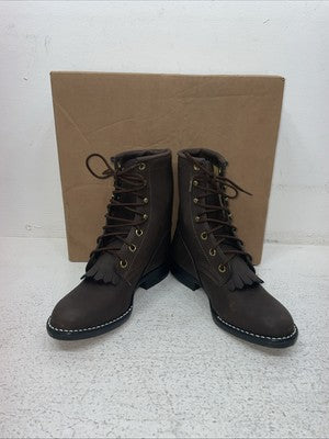 New Kids Brown Lace Up Bronco Cowboy Boots. C 1361 12.5 12 1/2 D. 23-16