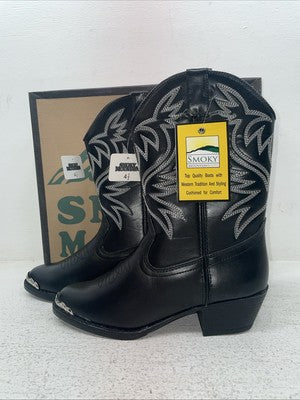New Youth Black Smoky Mountain Cowboy Boots. 1032 B Y 4.5 4 1/2. 22-53