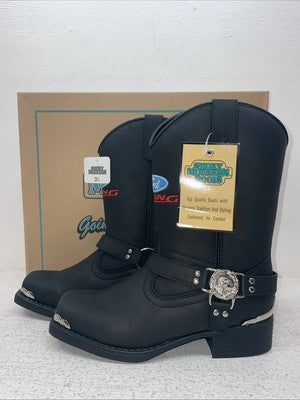 New Youth Black Smoky Mountain Cowboy Boots. 1077 Y 3.5 3 1/2. 22-31