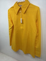 New Women’s H Bar C Yellow Half Zip Long Sleeve Shirt Large TT-130