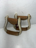 New Tough 1 White Rawhide Laced 3” Stirrups #57-1422 FF-10