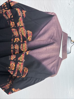 New Men’s Brooks & Dunn Black Western Design Long Sleeve Button Up 17 XL M-71