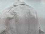 New Men’s H Bar C Pink White Stripe Long Sleeve Pearl Snap 17 X 34 XL R-63