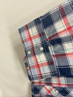 New Women’s Cumberland Blue Red Plaid Long Sleeve Pearl Snap 2XL GG-14