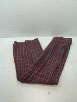 New Vintage Blue And Red Plaid Polyester Pants #5423719 3A-125