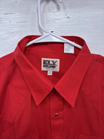 New Men’s ELY Cattleman Red Long Sleeve Pearl Snap 17 X 35 XL AA-119
