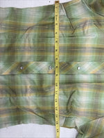 New Women’s Champion Western Green Plaid Long Sleeve Pearl Snap Size 10 KK-71