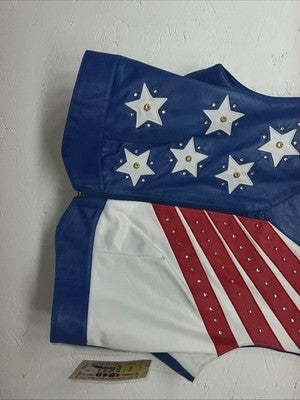 New Women’s 1849 Authentic Ranchwear Red White Blue Western Show Vest M WW-75