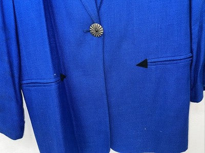 New Women’s Blue Saddle Ridge Long Sleeve Show Jacket Long L UU-49