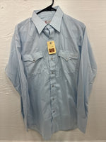 New Men’s H Bar C Baby Blue Long Sleeve Pearl Snap 15.5 Medium K-101