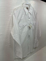 New Men’s ELY Cattleman White Long Sleeve Pearl Snap 16.5 Large X-49
