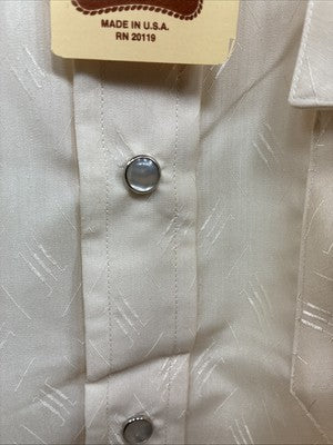 New Men’s H Bar C Tan Designed Long Sleeve Pearl Snap 17 X 34 XL X-104