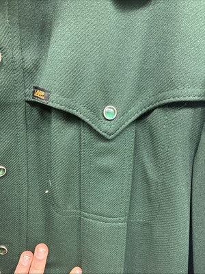 New Men’s Lee Green Long Sleeve Pearl Snap Jacket Medium O-52