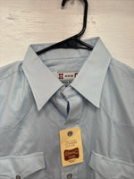 New Men’s H Bar C Baby Blue Long Sleeve Pearl Snap 15.5 Medium K-101