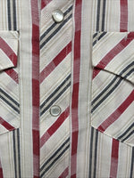 New Boys White Horse Red Stripe Long Sleeve Pearl Snap Small DD-112