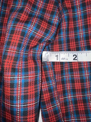 New Vintage Blue And Red Plaid Polyester Pants #5423719 3A-125