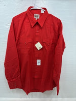 New Men’s ELY Cattleman Red Long Sleeve Pearl Snap 17 X 35 XL AA-119