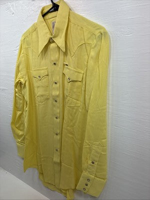 New Men’s RockMount Yellow Long Sleeve Pearl Snap Medium O-76