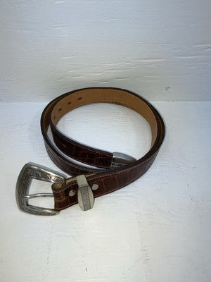 New Brown Genuine Leather Dan Post Tooled 34” Belt #5820 Z-134