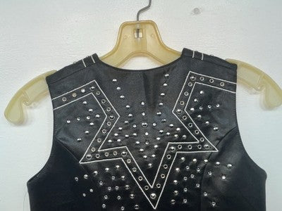 New Women’s Black 1849 Authentic Ranchwear Cut Off Zip Up Vest S #77872 3B-70