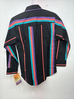 New Kids wrangler Multicolor Black Long Sleeve Button Up Size 10 LL-21