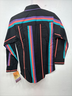 New Kids wrangler Multicolor Black Long Sleeve Button Up Size 10 LL-21