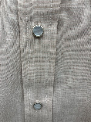 New Men’s H Bar C Brown Simple Long Sleeve Pearl Snap 15.5 Medium Q-28