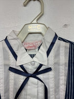 New Women’s H Bar C Blue Stripe Long Sleeve Pearl Snap Size 34 YY-108