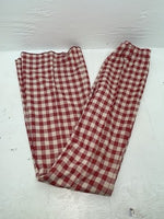 New Vintage Red Plaid Panhandle Slim Polyester Pants #1230 SS-101