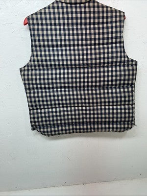 New Women’s Miller Blue Plaid Puffer Vest Medium #020-2101 UU-5