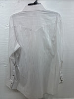 I’m New Men’s H Bar C White Stripe Long Sleeve Pearl Snap 16.5 X 34 Large CC-26
