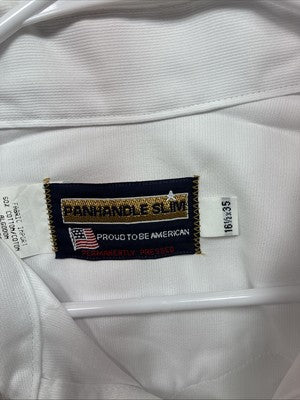New Men’s Panhandle Slim White Long Sleeve Pearl Snap 16.5 Large CC-59