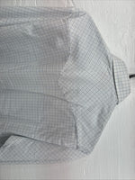 New Men’s H Bar C White Blue Plaid Long Sleeve Pearl Snap Larg M-37