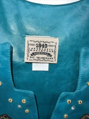 New Women’s Turquoise 1849 Authentic Ranchwear Horse Vest XL #3729 WW-32