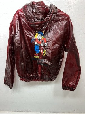 New Women’s Red Vintage Roller Disco Raincoat XL #42000 UU-9