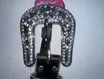 New Black Genuine Leather Blazin Roxx Silver Bling Cross XL Belt #N3510401 Z-66