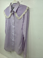 New Women’s Panhandle Slim Purple Design Long Sleeve Pearl Snap Size 32 MM-79