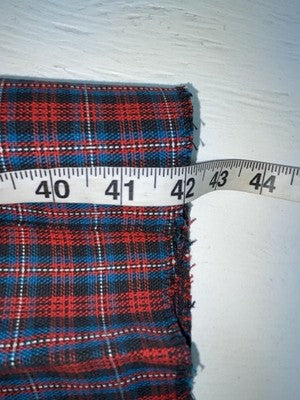 New Vintage Blue And Red Plaid Polyester Pants #5423719 3A-125